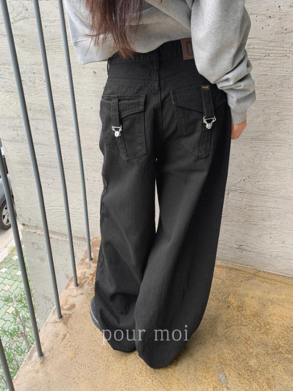 1124 터키석 버클 와이드팬츠