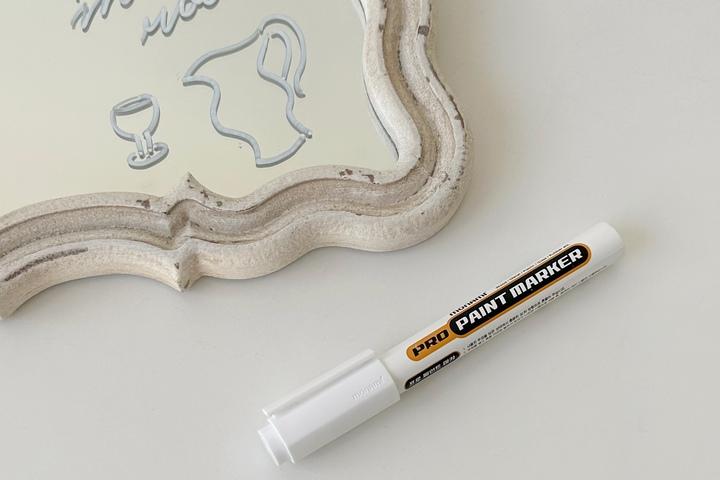 화이트 글라스펜 마카펜 와인잔 낙서 드로잉펜