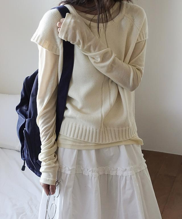 데일리쥬 [20%쿠폰][30초에 한장씩][🍀봄신상/10만장판매/MADE] 라스카 레이어드 텐셀 라운드 티셔츠 (나시/반팔/긴팔)