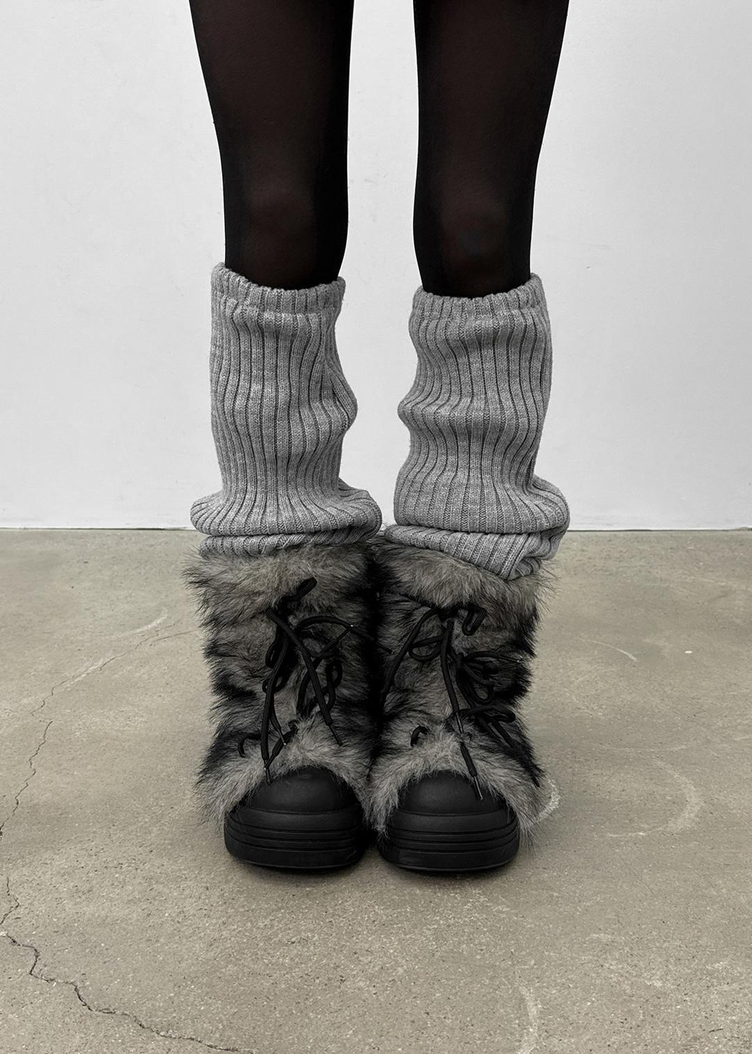 쿠숑 스트랩 미들 퍼부츠