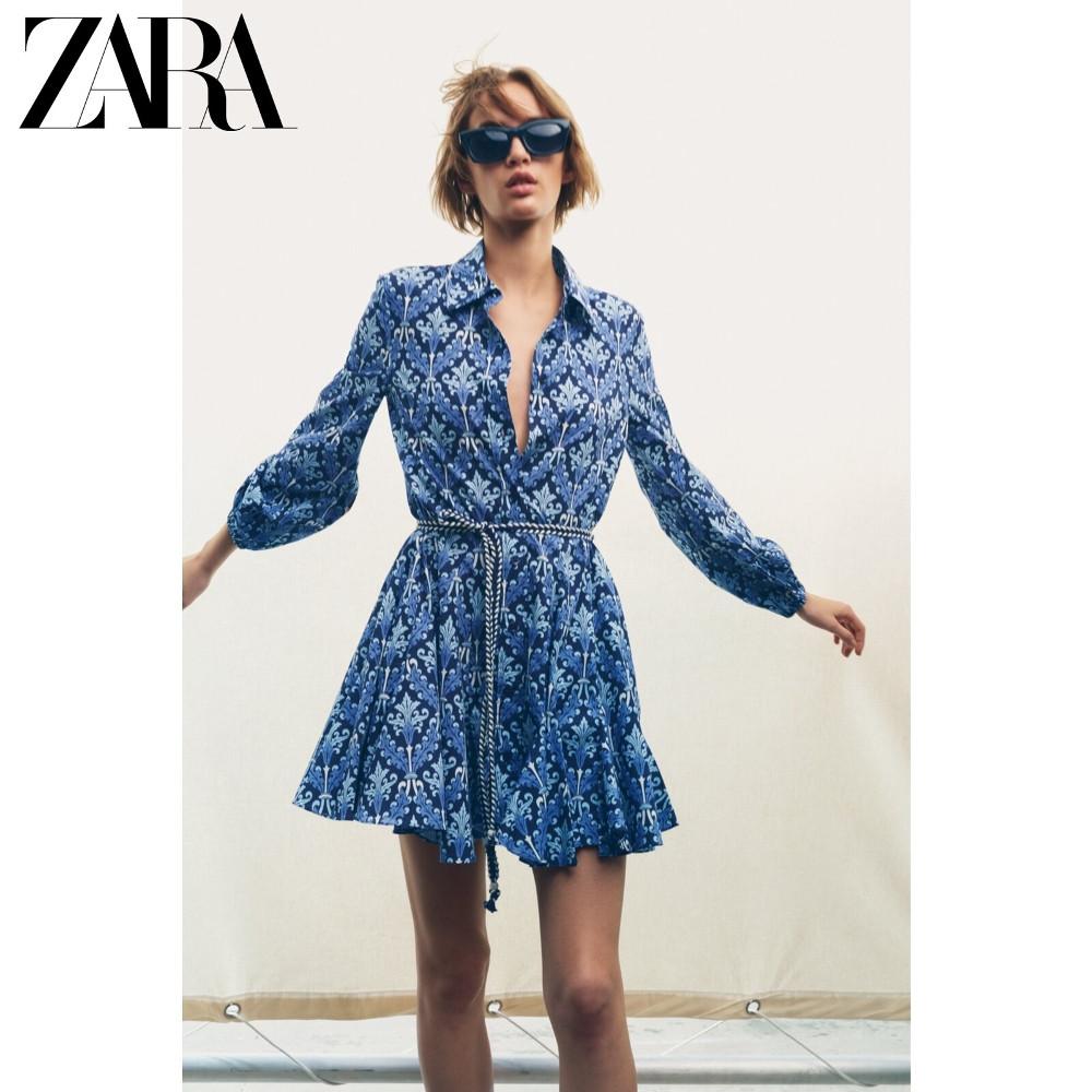 자라 ZARA 패턴 미니 원피스 (BLUE - 4786/079)