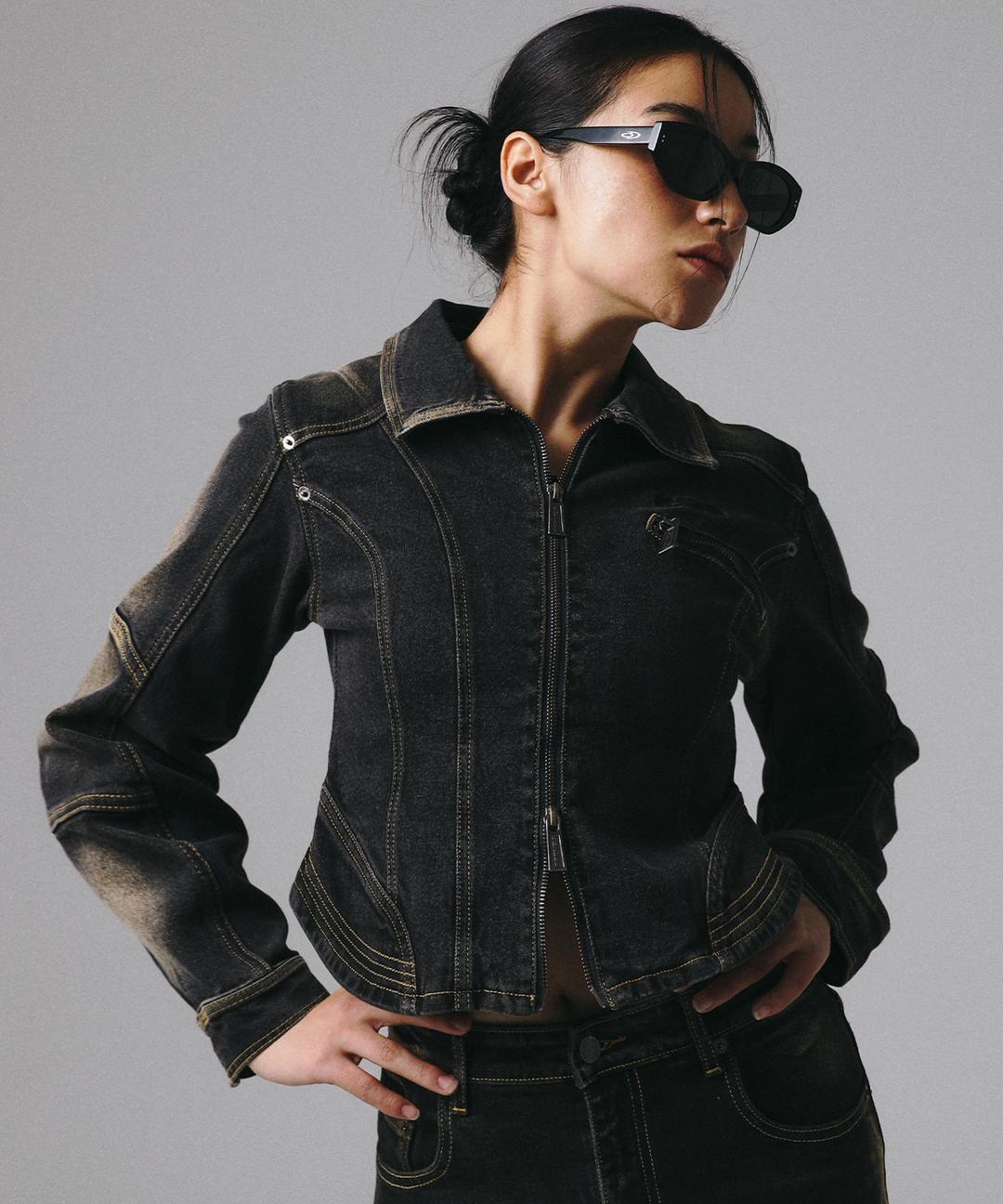 HUMP RIDER DEINM JACKET BLACK WASHED