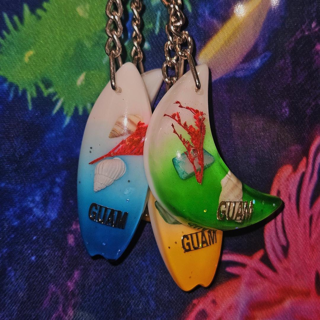 미국 괌 레트로 바다 생물 레진 키링