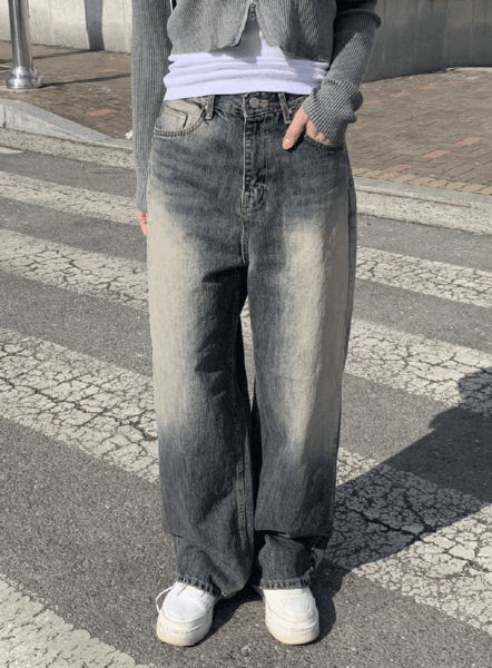 피카워싱와이드데님PT