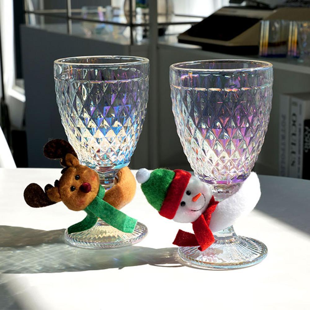 크리스마스 에디션 와인잔2P+ 데코링2EA 세트, 고블렛 크리스마스소품
