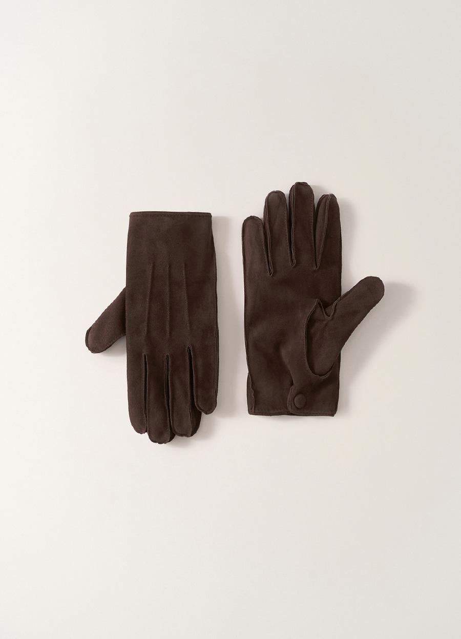 Gentle lamb skin gloves (Suede brown)