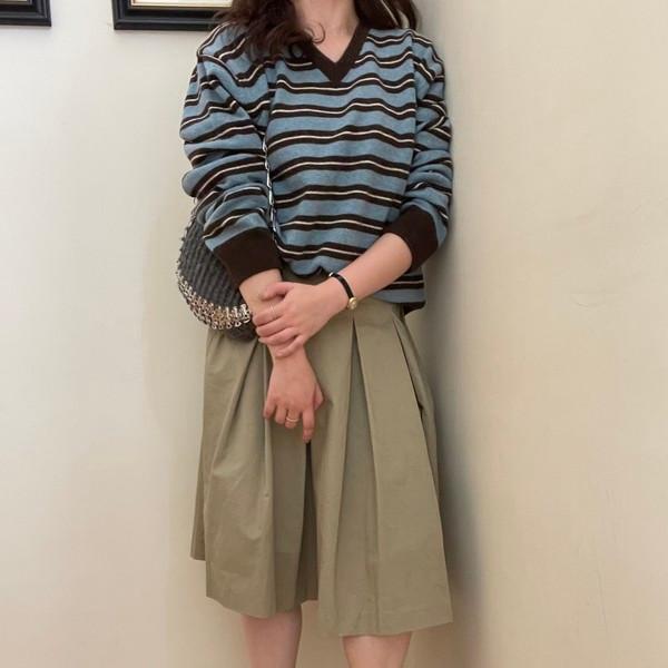 goody stripe knit (brown/navy)