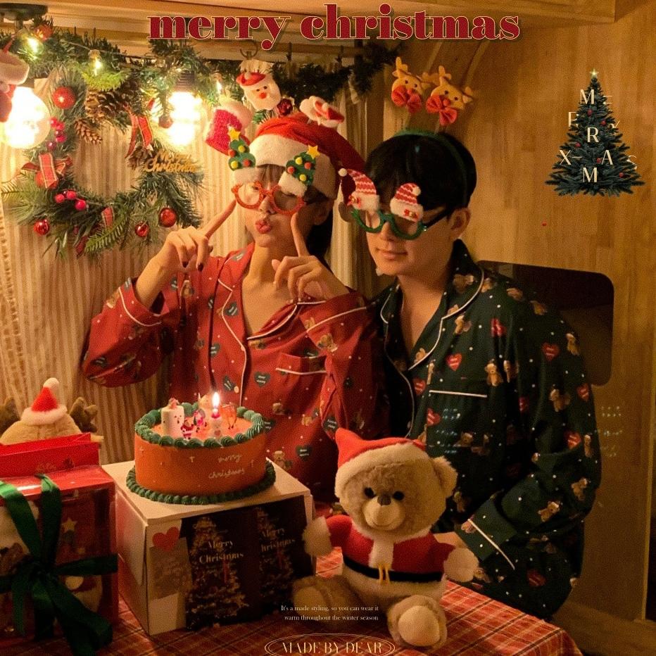 [🎄디어MADE🎄/수면양말증정🎁] 메리클로스 커플잠옷 크리스마스 패키지