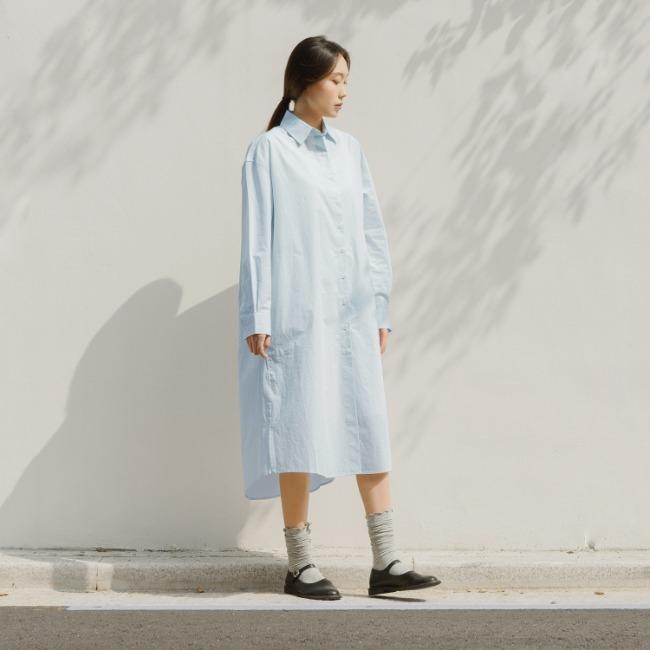 [오브젝트웨어] 플레인 셔츠 ONE-PIECE WOMAN sky blue