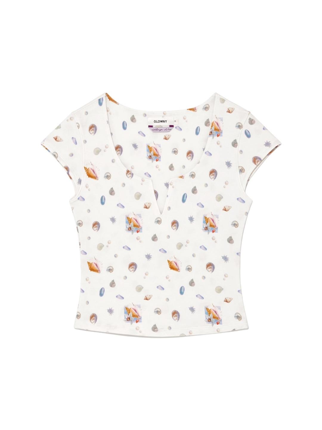 SLEEK SLIT TEE (IVORY SHELL)