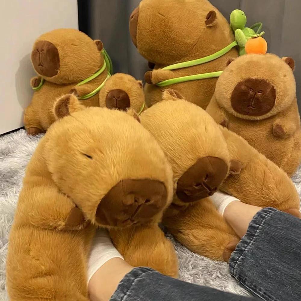 여성용 카피바라 플러시 슬리퍼, 귀여운 만화, 사랑스러운 부드러운 동물, 푹신한 신발, 아늑한 카피바라 샌들, 겨울 실내 따뜻한 슬리퍼