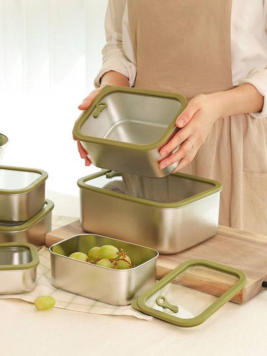 케어프린 스테인리스 밀폐용기 세트구성 LW