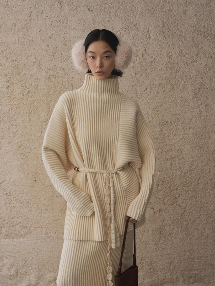 베니 골지 루즈 니트