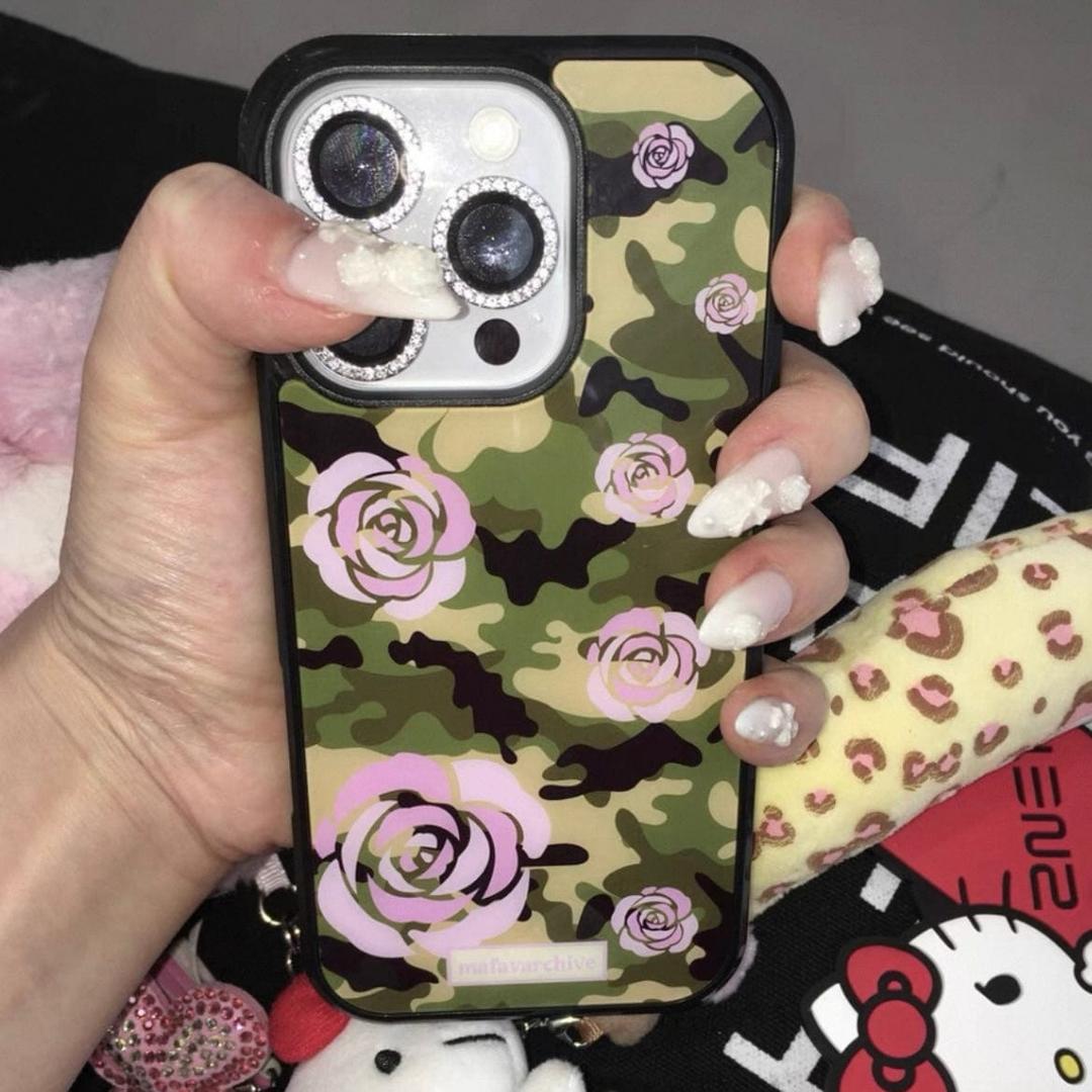 Y2K Rose Camouflage iPhone Case - iPhone16 pro