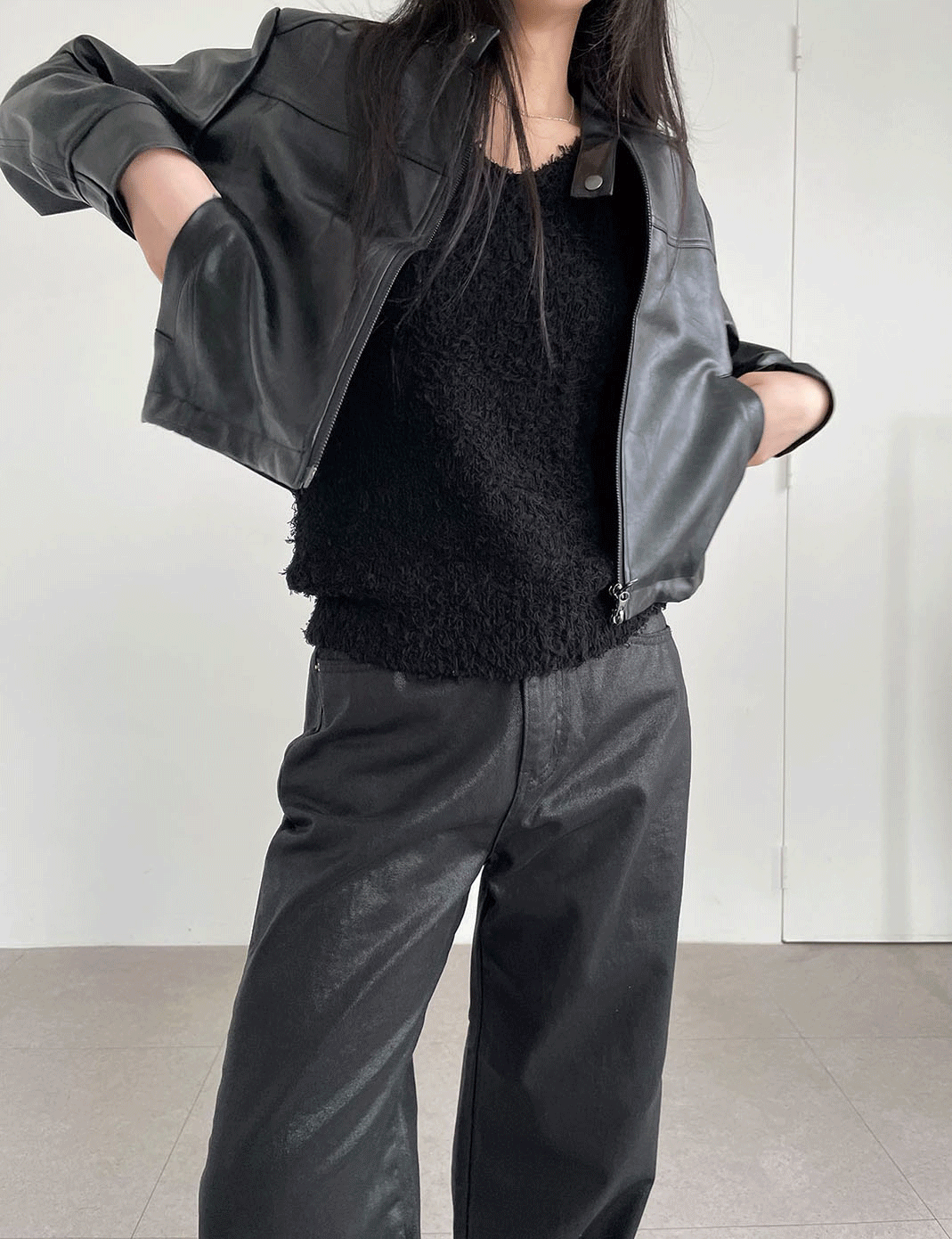 재입고 / leather & suede jacket (2color)
