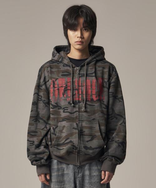 Oblique Hoodie Zip Up Dark Multi