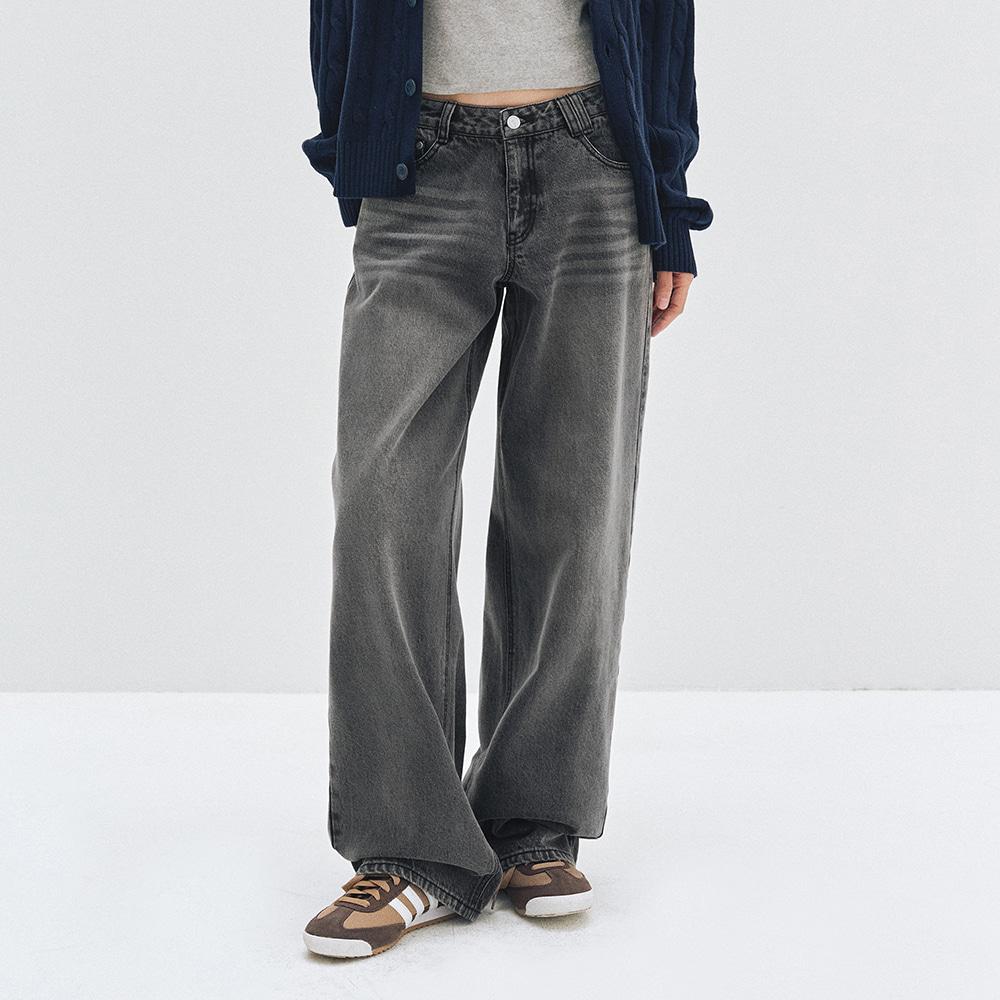 [W]Signature Low Rise Wide Jeans DCWPT004GRAY
