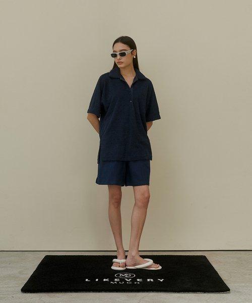 테리 카라 셔츠 네이비