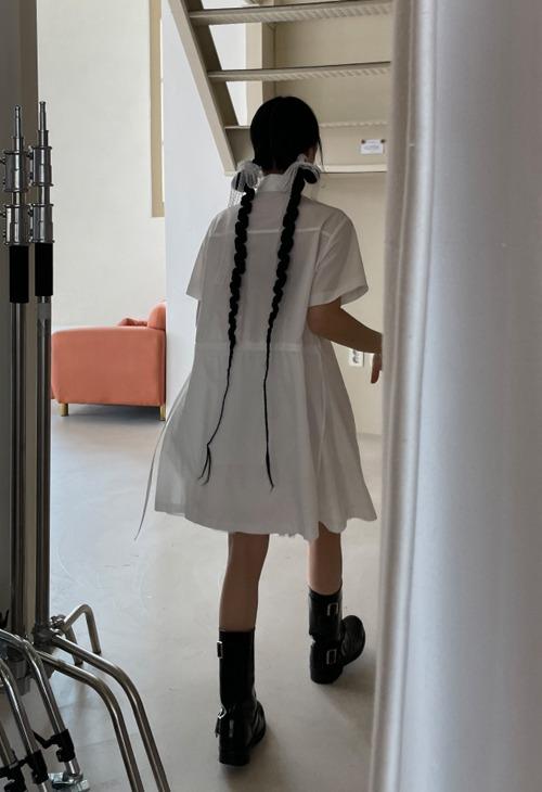 어나더랭귀지 string shirt dress