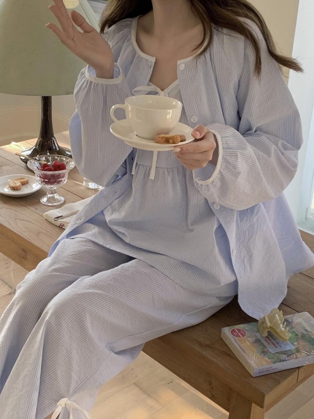 [여성] 베이비 스트라이프 3ps 파자마 (2color)