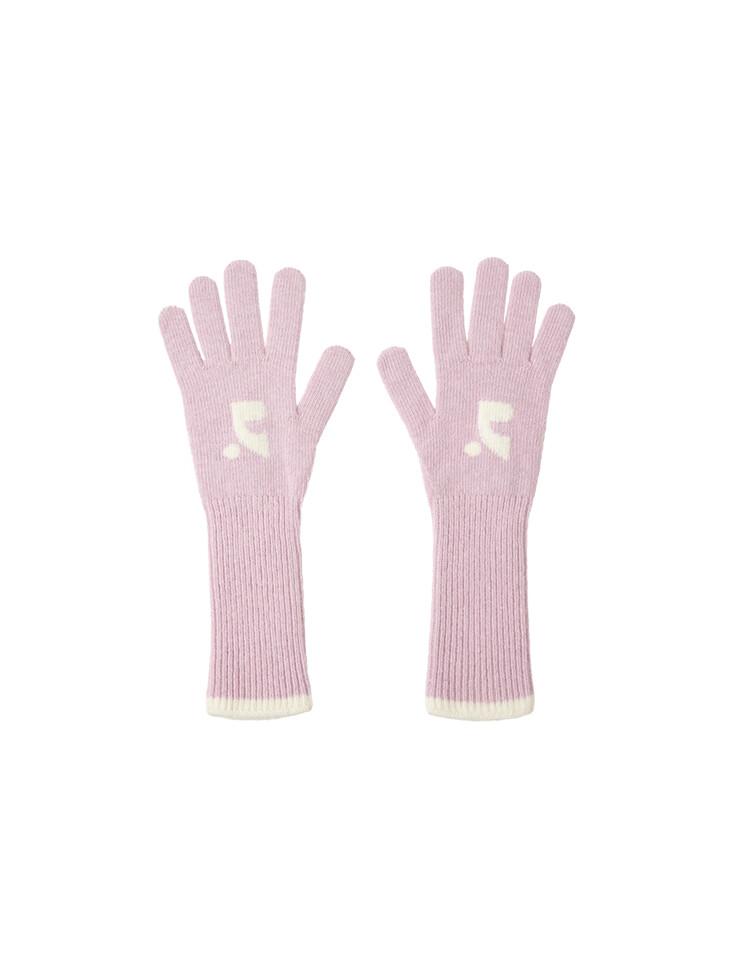 KNIT LONG GLOVE - PINK