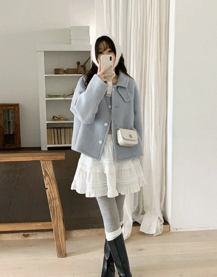 Heidi merino wool coat (pale blue)