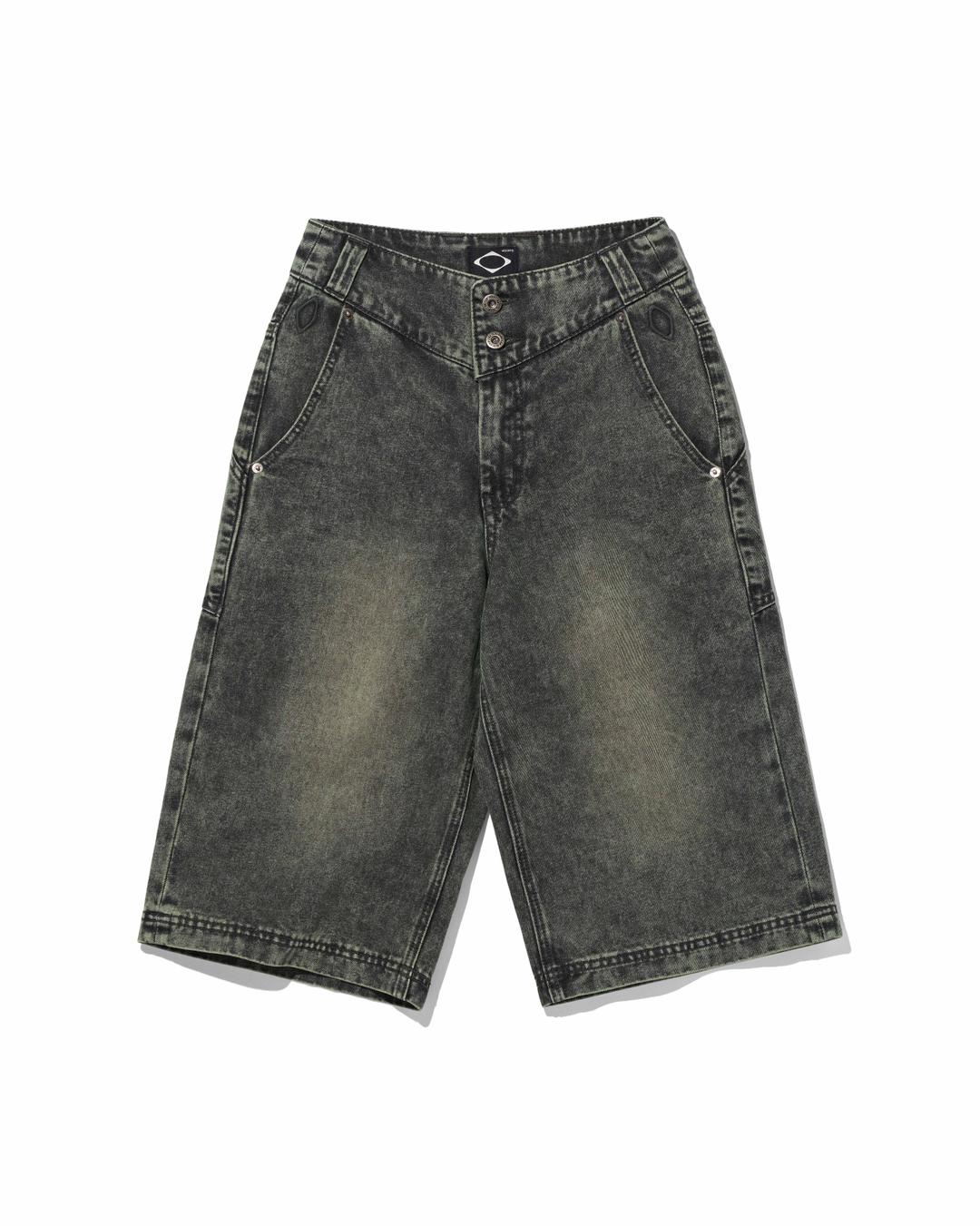 WASHED BERMUDA PANTS_WASHED BLACK GREEN