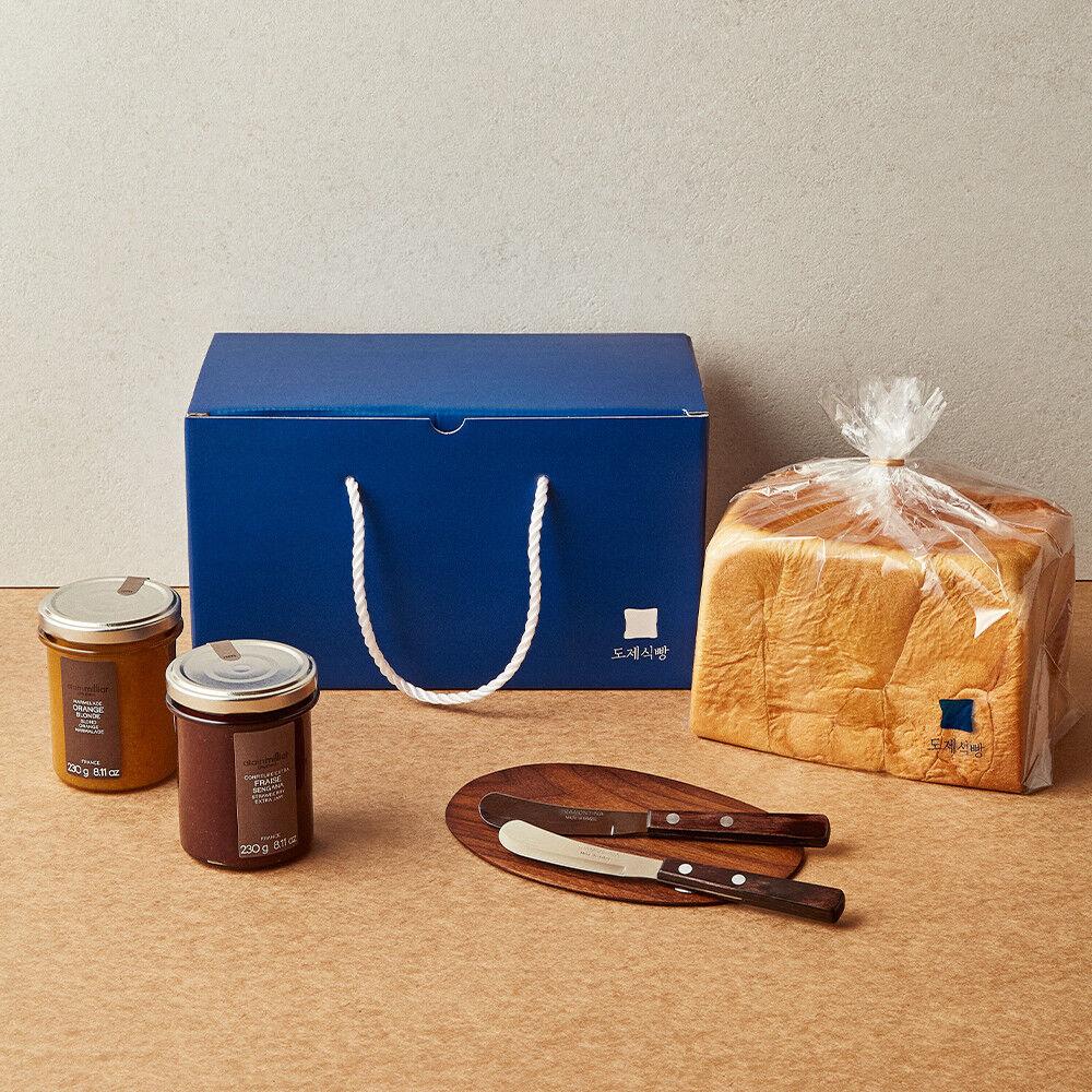 [도제식빵] 과일잼 선물세트 (식빵, 과일잼, 트라몬티나 버터나이프, 스티커 3종)