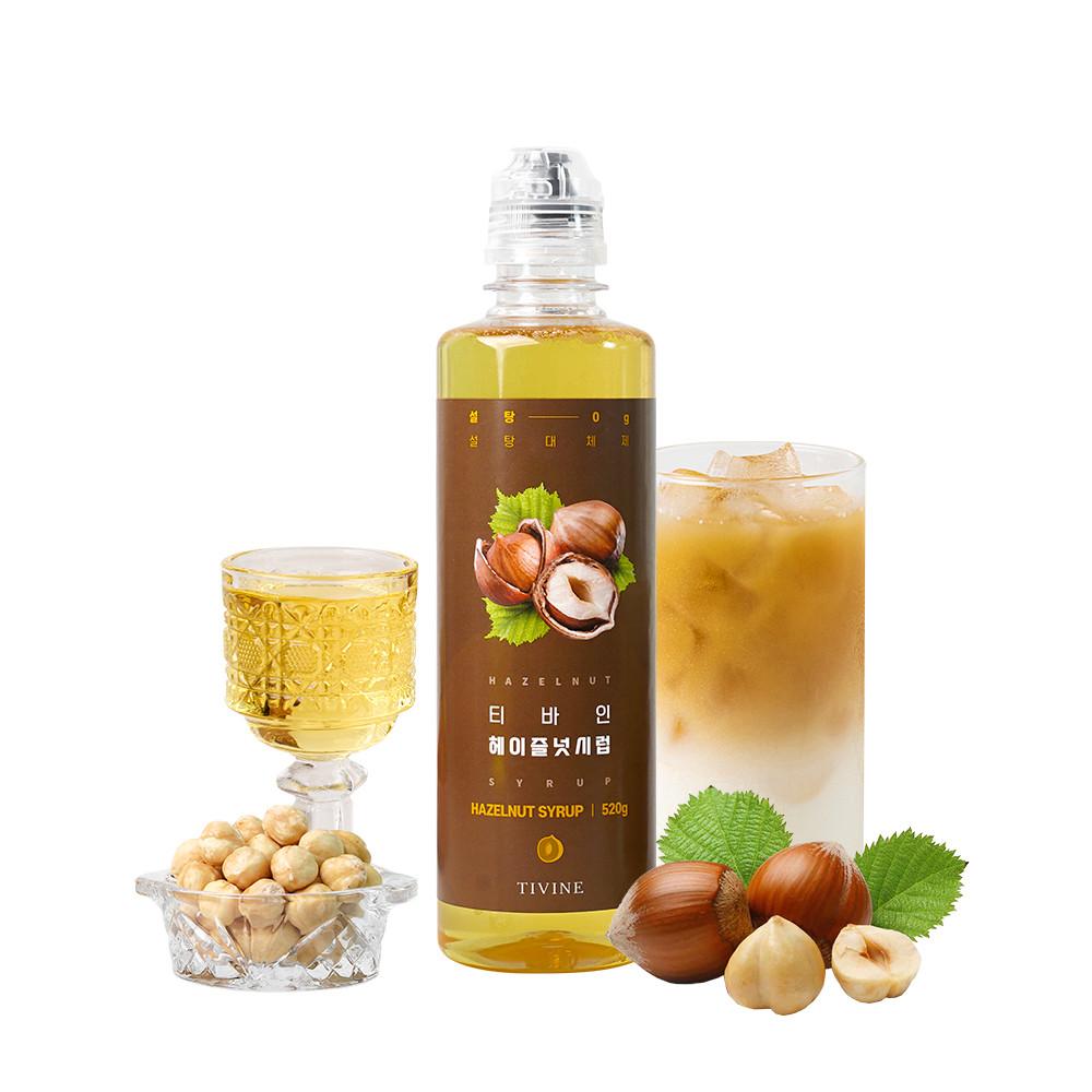 티바인 저당 저칼로리 헤이즐넛 시럽 1병 알룰로스 키토 시럽 520g [원산지:국산]