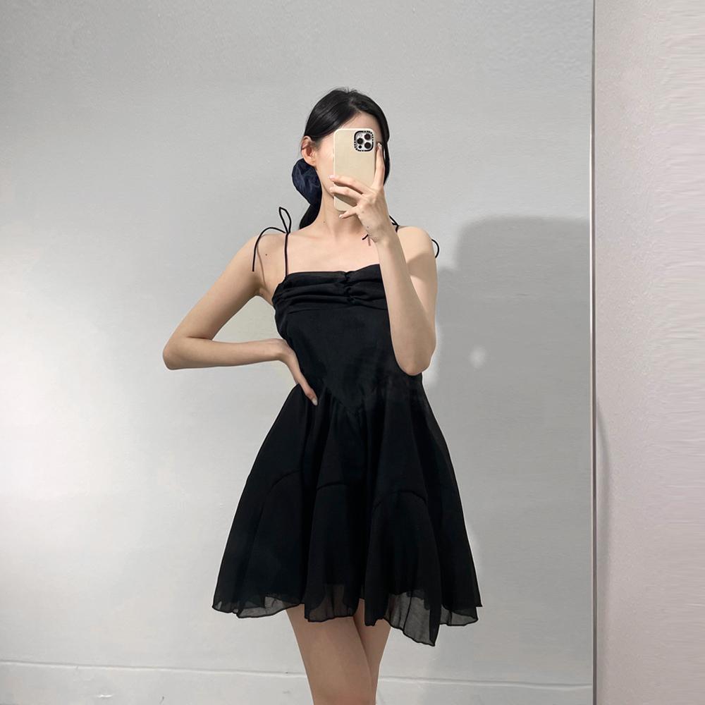 끈 쉬폰 나시 원피스