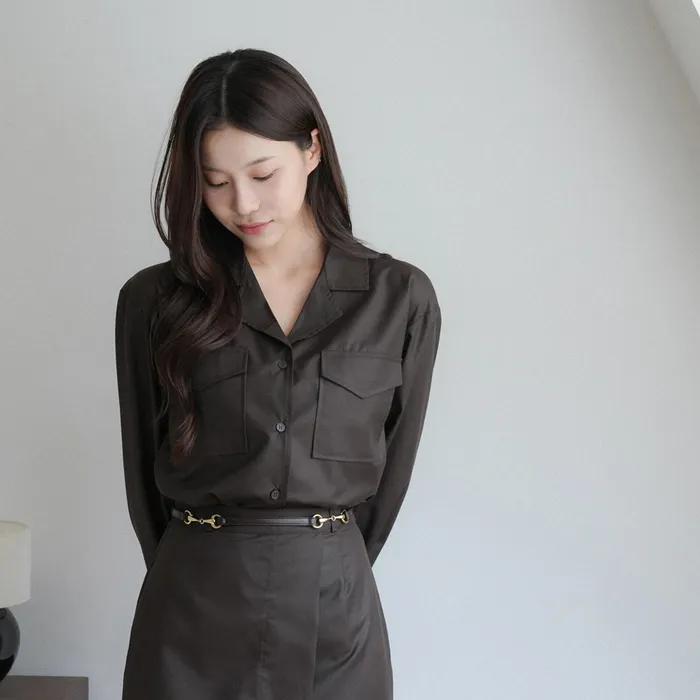 라일라 셋업 셔츠 (브라운)