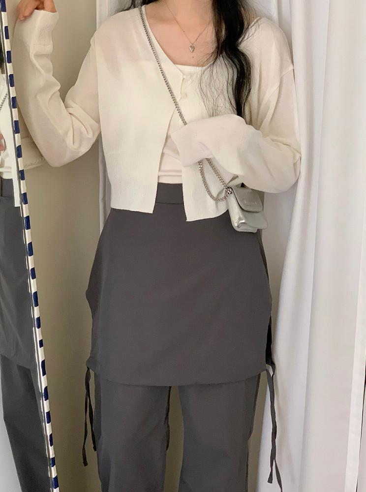 투버튼 린넨 가디건(3col)