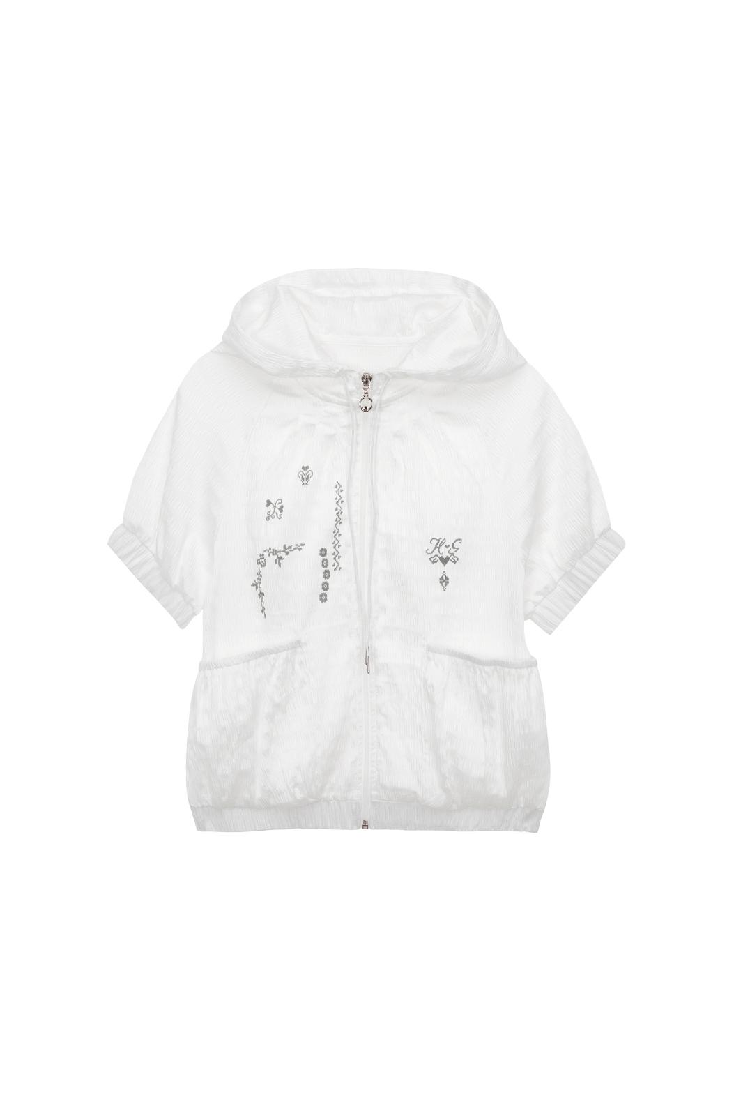Pintuck zip-up (White)