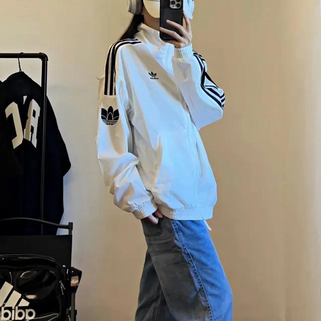 아디다스 오리지널 바람막이 트레포일 자켓 화이트 블랙