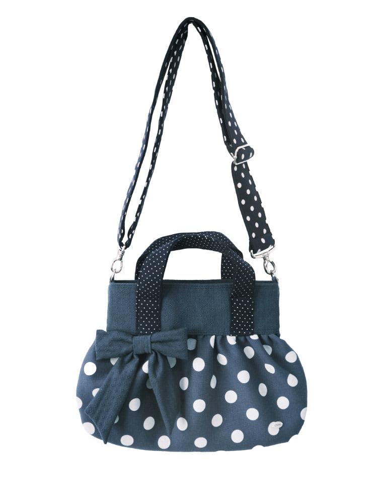 Ribbon dumpling bag_navy