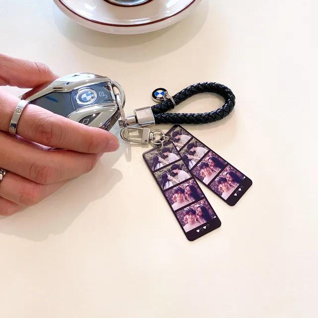[주문폭주]포토 네컷 키링 주문제작 커플 반려동물 아기 부모님 선물 포토 자동차 차량용