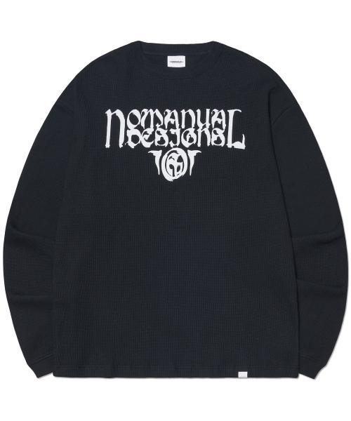 P.T WAFFLE LONG SLEEVE TEE - BLACK
