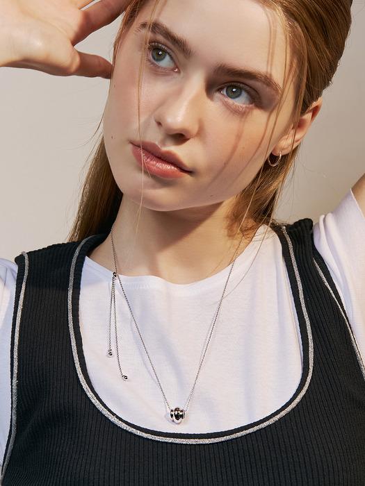 Triple hoop long necklace