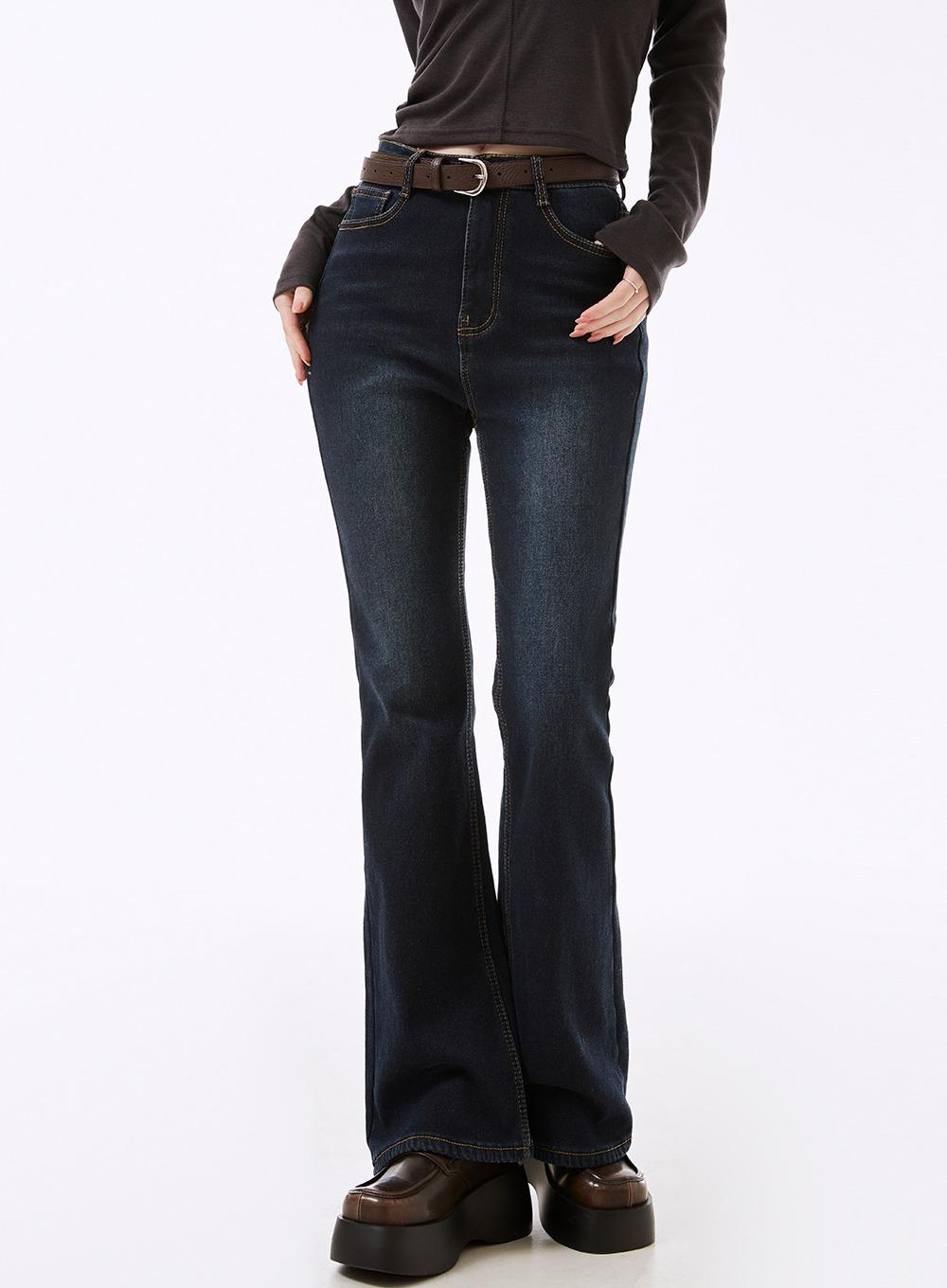 미스 융기모 부츠컷 데님팬츠