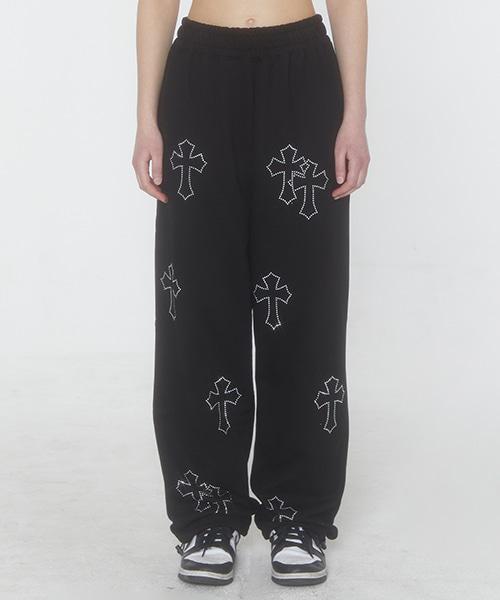 크리스탈 크로스 2way 조거_블랙