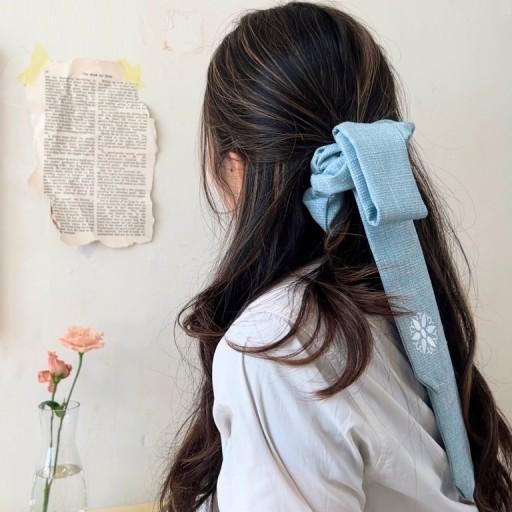 트위드 연꽃 댕기 스크런치 - 어른용(2 colors)