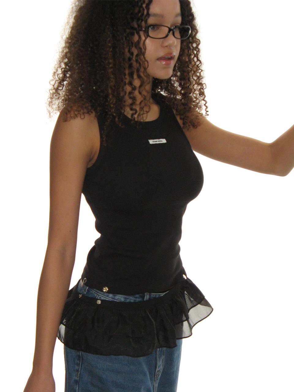 [Release 2/26] FRILL SNAP SLEEVELESS_BLACK