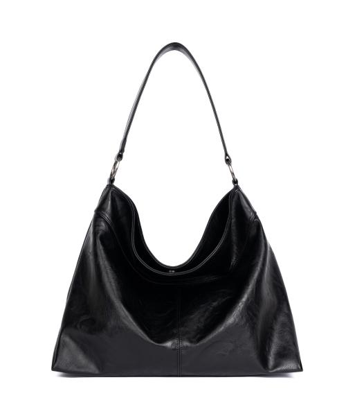 컨투어 숄더백 (레더 블랙)