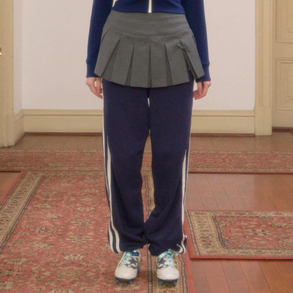 Lace Tape Jogger Pants (Navy)