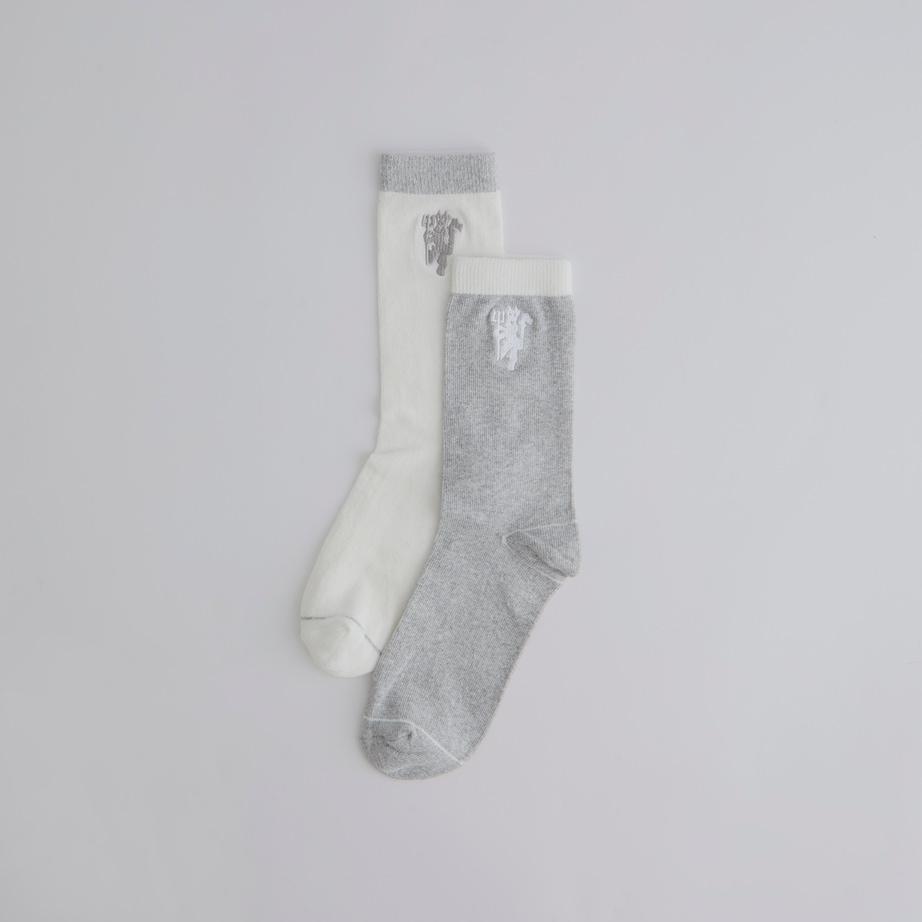 Manchester United Devil Logo Socks 2 Pack Multi
