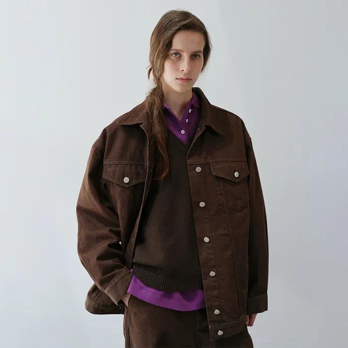 [Unisex] Irvine Denim Jacket in Brown
