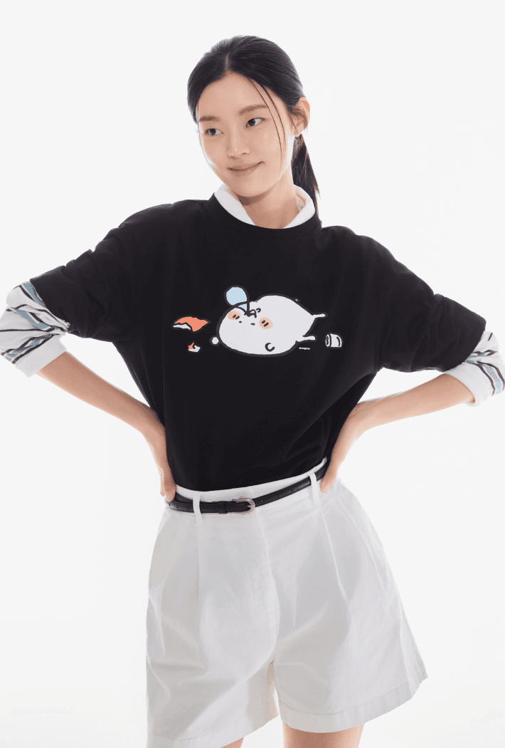 [담곰이] 반팔 티셔츠(BLACK)_SPRLG25U01