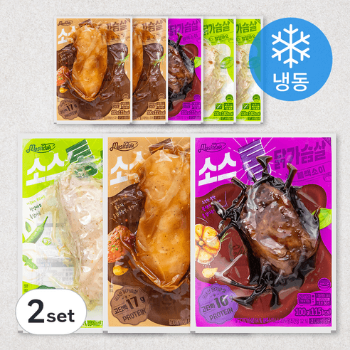맛있닭 소스 통 닭가슴살 불고기 100g x 3팩 + 청양마요 100g x 3팩 + 블랙소이 100g x 2팩 세트 (냉동)