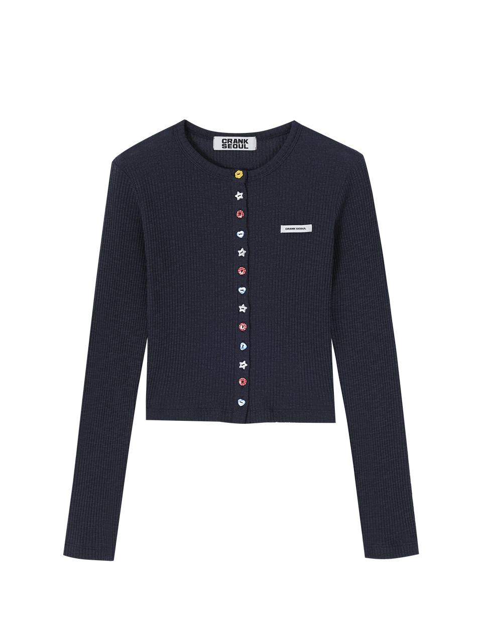 MULTI BUTTON CARDIGAN_NAVY