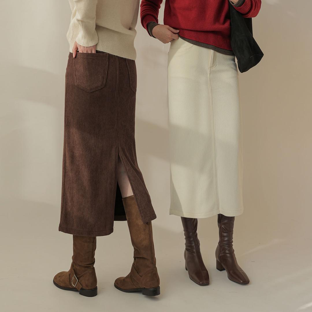 2TYPE 코듀로이 융기모스커트
